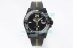 Swiss Replica Blaken Rolex Kobe Bryant Watch Black Rubber Strap